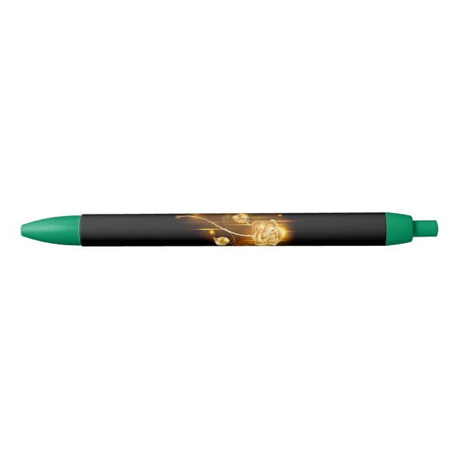 Golden rose ( gold rose ) black ink pen (Front)