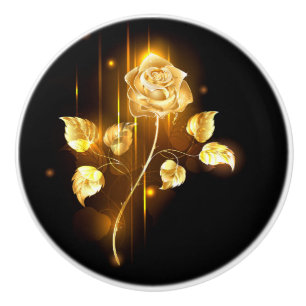 Golden rose ( gold rose ) ceramic knob