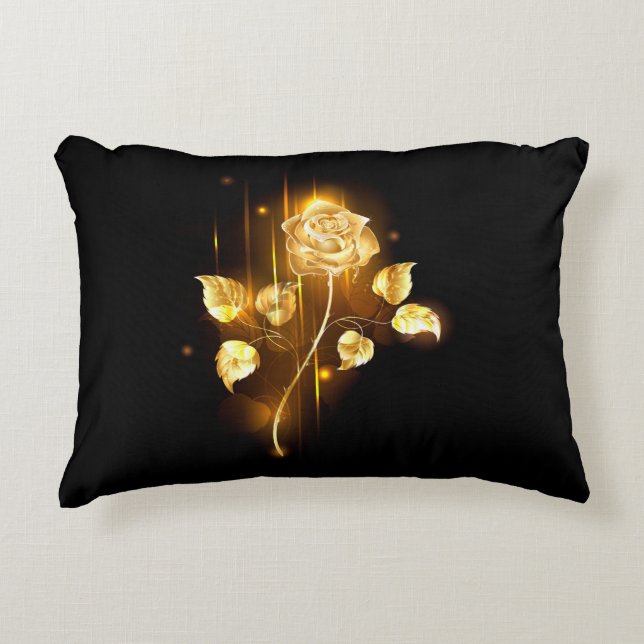 Golden rose ( gold rose ) decorative cushion (Front)