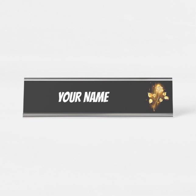 Golden rose ( gold rose ) desk name plate (Front)
