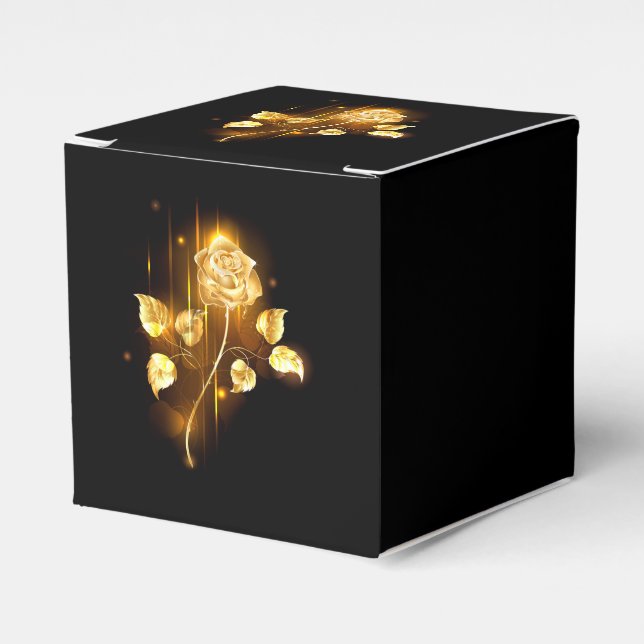Golden rose ( gold rose ) favour box (Front Side)