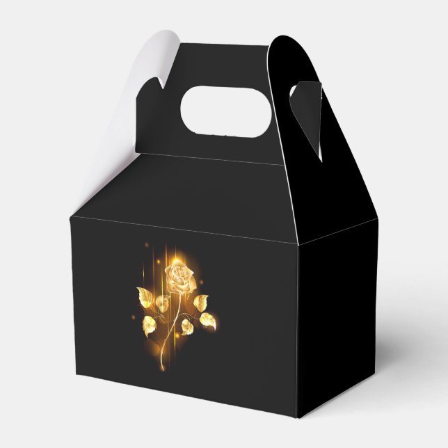 Golden rose ( gold rose ) favour box (Front Side)