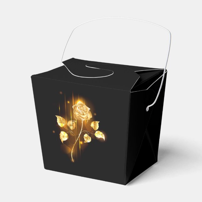 Golden rose ( gold rose ) favour box (Front Side)