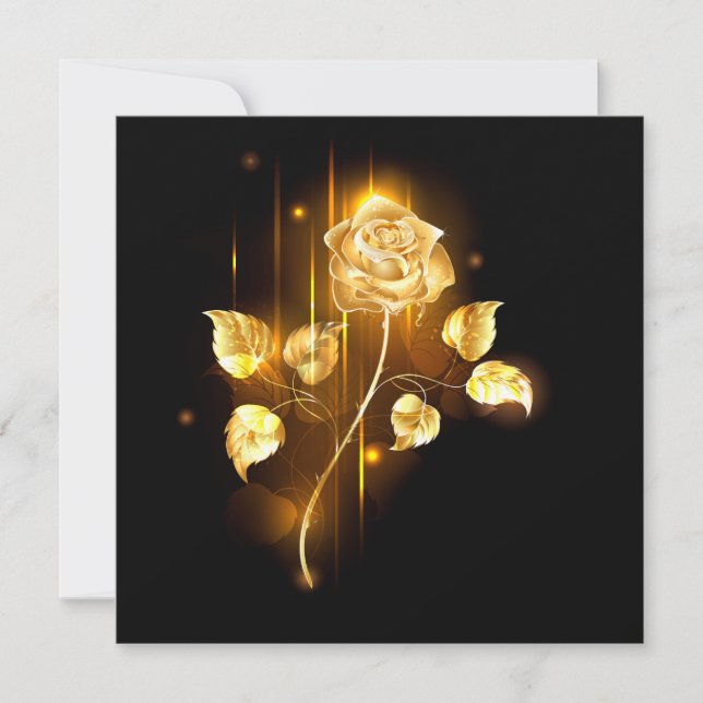 Golden rose ( gold rose ) holiday card (Front)