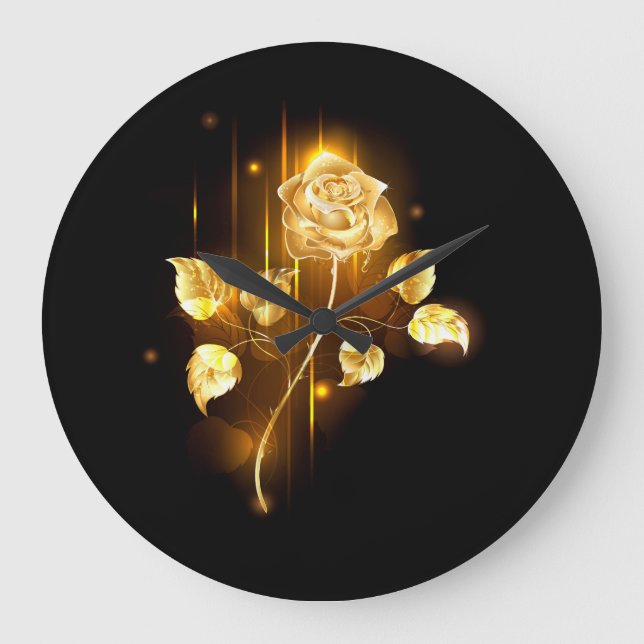 Golden rose ( gold rose ) large clock (Front)