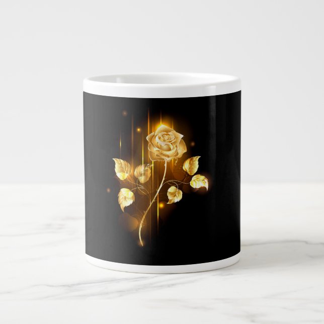 Golden rose ( gold rose ) large coffee mug (Front)
