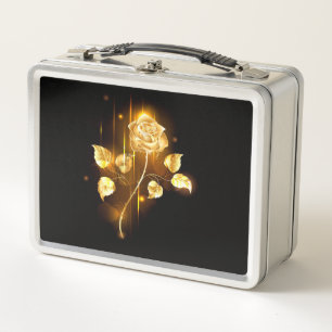 Golden rose ( gold rose ) metal lunch box