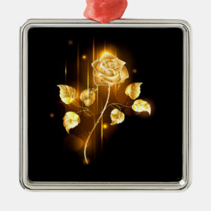 Golden rose ( gold rose ) metal ornament