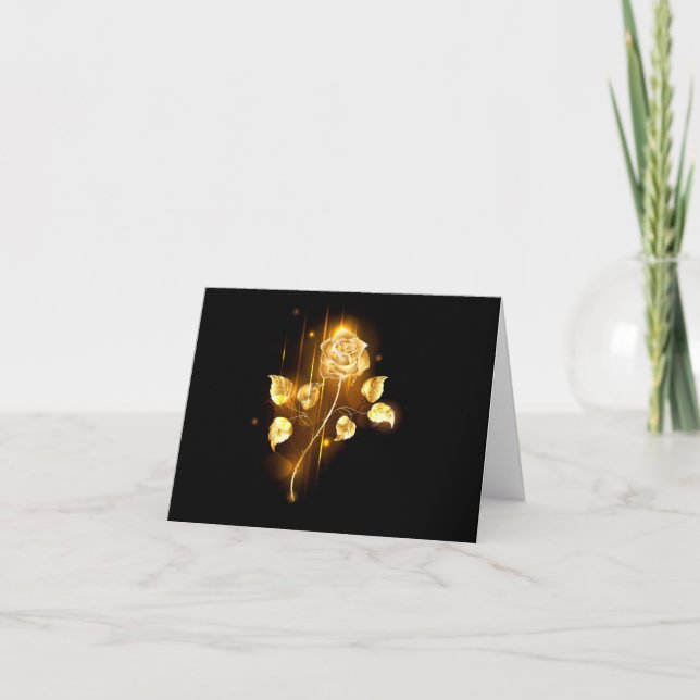 Golden rose ( gold rose ) note card (Front)