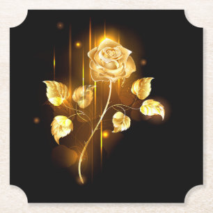 Golden rose ( gold rose ) paper coaster