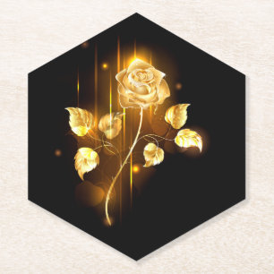 Golden rose ( gold rose ) paper coaster