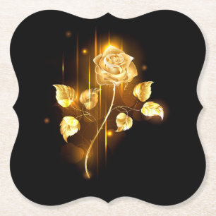 Golden rose ( gold rose ) paper coaster