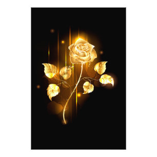 Golden rose ( gold rose ) photo print