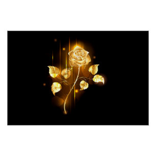 Golden rose ( gold rose ) poster