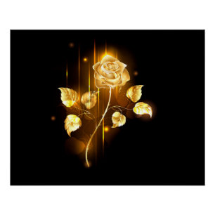 Golden rose ( gold rose ) poster