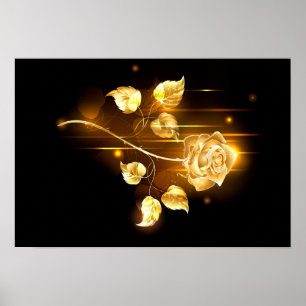 Golden rose ( gold rose ) poster