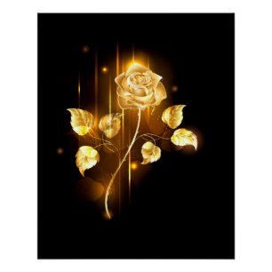Golden rose ( gold rose ) poster