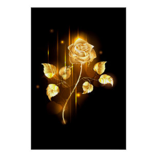 Golden rose ( gold rose ) poster