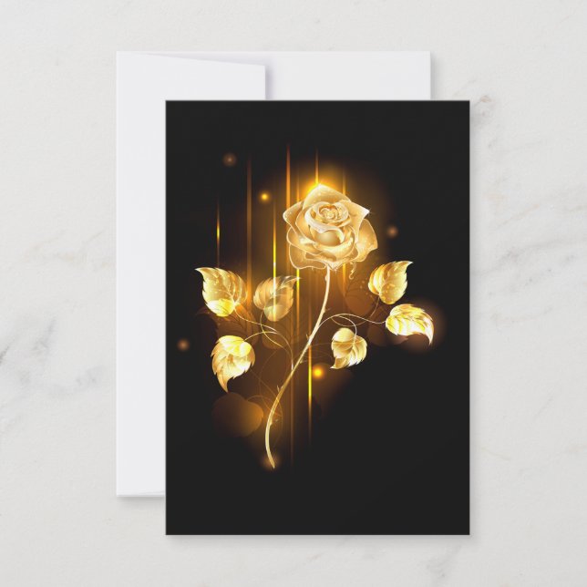 Golden rose ( gold rose ) RSVP card (Front)