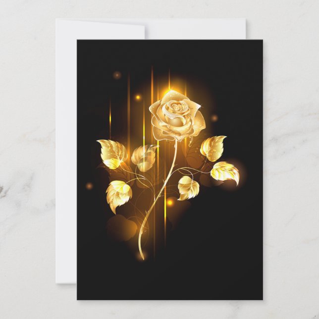 Golden rose ( gold rose ) save the date (Front)