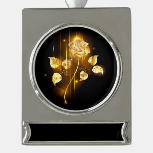 Golden rose ( gold rose ) silver plated banner ornament