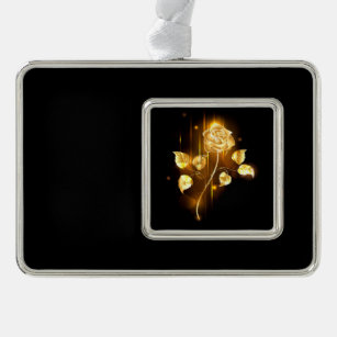 Golden rose ( gold rose ) silver plated framed ornament