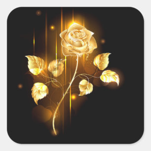 Golden rose ( gold rose ) square sticker