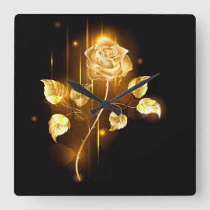 Golden rose ( gold rose ) square wall clock