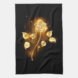 Golden rose ( gold rose ) tea towel