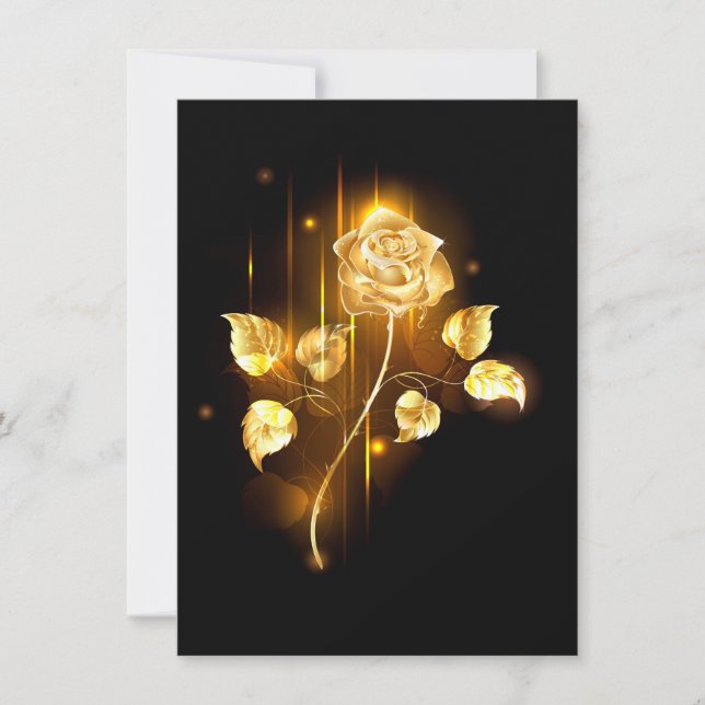 Golden rose ( gold rose ) thank you card (Front)