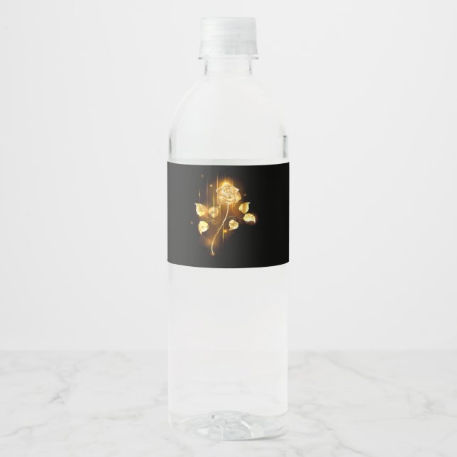 Golden rose ( gold rose ) water bottle label (Front)
