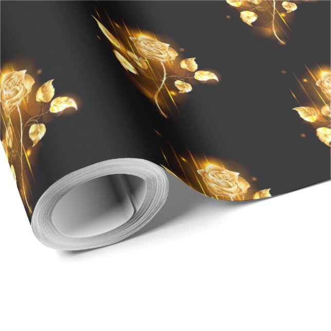 Golden rose ( gold rose ) wrapping paper (Roll Corner)