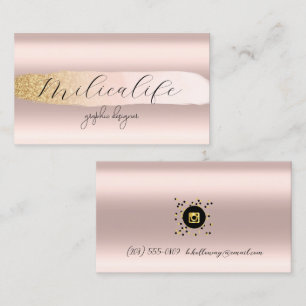 Golden rose modern graphic designer business card