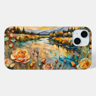 Golden Rose Mountain Valley Sunrise iPhone 15 Mini Case