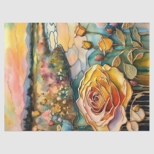Golden Rose River Valley Sunrise II Tissue Paper (Front)