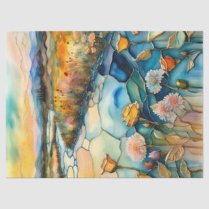 Golden Rose River Valley Sunrise II Tissue Paper