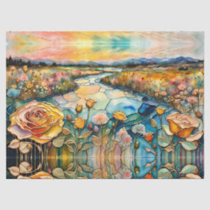 Golden Rose River Valley Sunrise II Tissue Paper