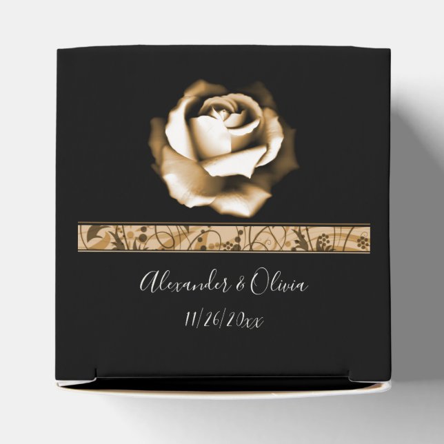 Golden Rose Wedding Favour Box (Top)