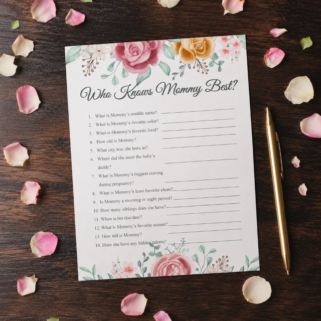 Golden Rose Who Knows Mummy Best Game Notepad (Creator Uploaded)
