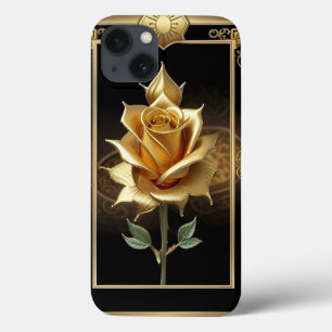 Golden Rose With Elegant Ornate Details iPhone 13 Case