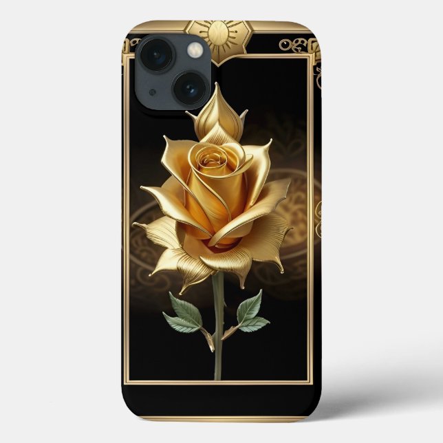 Golden Rose With Elegant Ornate Details Case-Mate iPhone Case (Back)