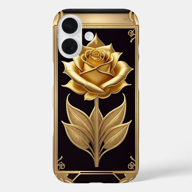 Golden Rose With Elegant Ornate Details Case-Mate iPhone Case (Back)