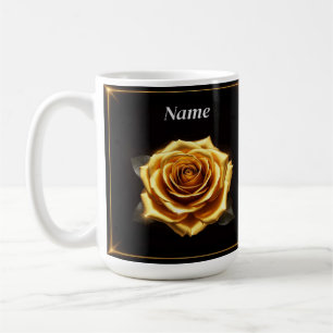 Golden Rose with Glowing Borders Coffee Mug