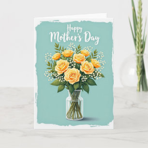 Golden Roses Mothers Day Card