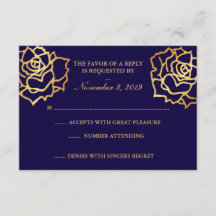 Golden Roses RSVP - Blue