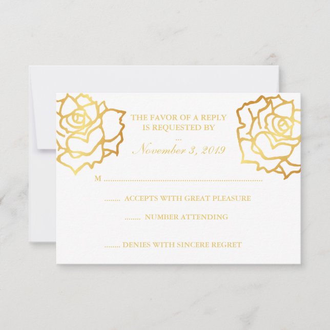 Golden Roses RSVP - White (Front)