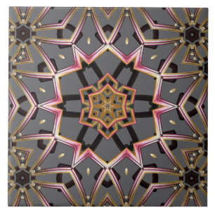Golden Rosette Ceramic Tile