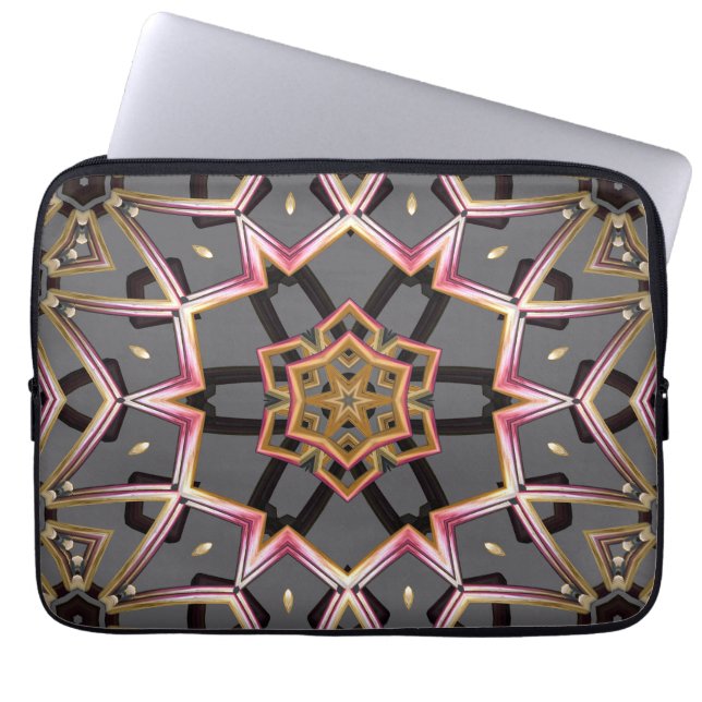 Golden Rosette Laptop Sleeve (Front)
