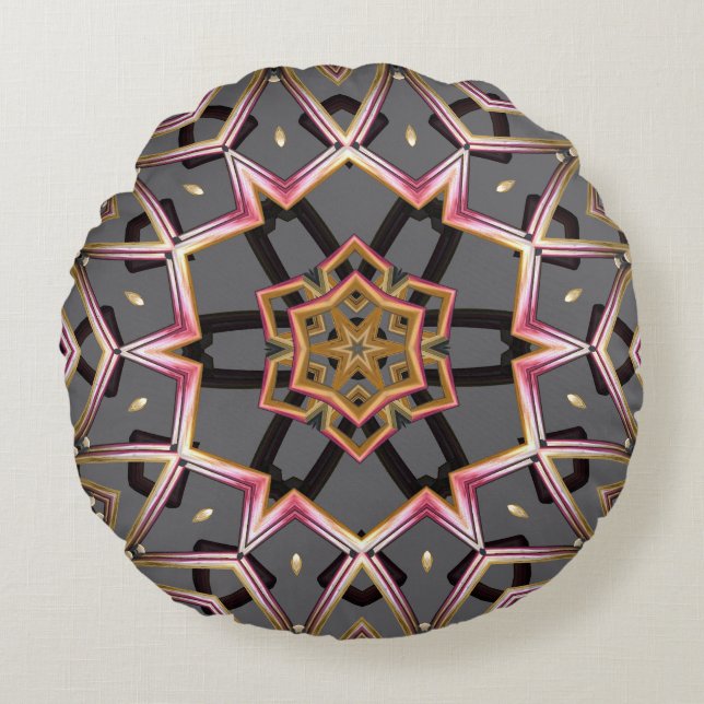 Golden Rosette Round Cushion (Front)
