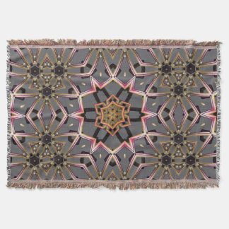 Golden Rosette Throw Blanket